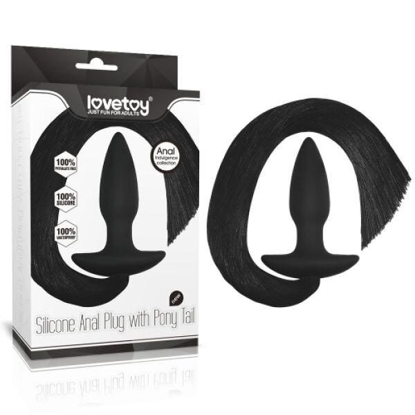 Silicone Anal Plug with Pony Tail