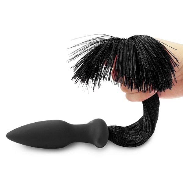 Silicone Anal Plug with Pony Tail